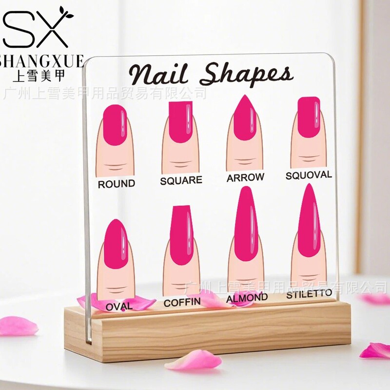 Cross-Border Salon Manicure Acrylic Rose Red Display Board Work Rack Nail Display Storage Tool Wearable Nails