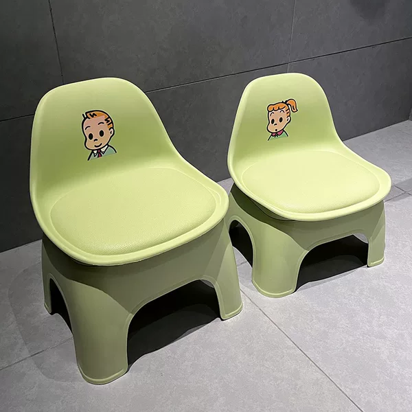 Children's Backrest Low Stool Removable Non-slip Anti-fall Small Stool Plastic Small Chair Outdoor Kindergarten Household Stool
