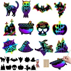 子供のクリエイティブでカラフルなハロウィンスクラッチオフセットブラック DIY ゴーストフェスティバル面白い装飾品ホリデースクラッチオフ紙