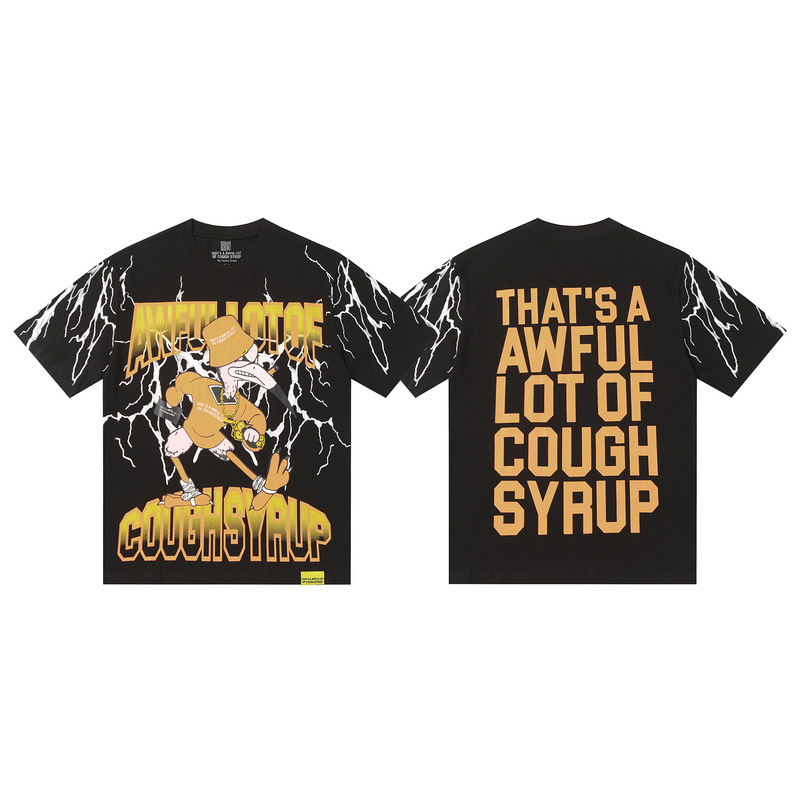 あれ。 SA AWFUL LOT OF COUGH SYRUP メンズ ヒップホップ ラップコラボ 半袖Tシャツ|undefined