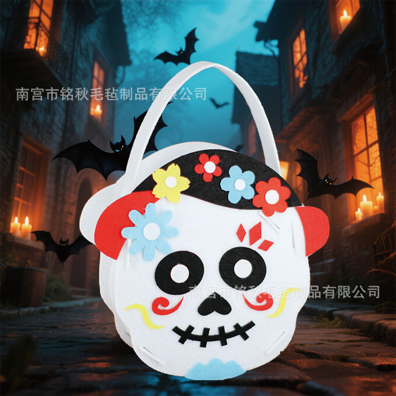 ハロウィン子供用キャンディバッグフェルトカボチャバッグ装飾小道具カボチャバケツカボチャバッグホリデーパーティー装飾|undefined