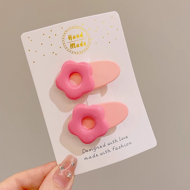 Rosa Linda estrella horquilla lado femenino clip de pelo amor de los niños BB clip de pelo roto horquilla bebé tocado