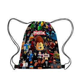 3D新款印花 虚拟世界 罗布乐思 ROBLOX 抽绳双肩包卡通束口袋