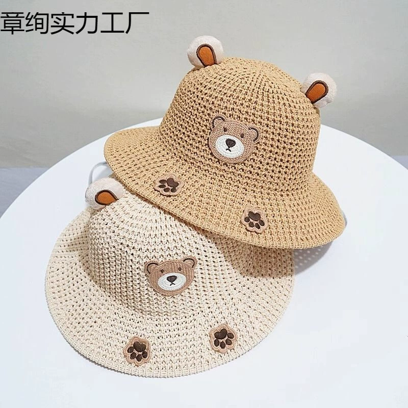 Детская солнцезащитная шляпа, летняя тонкая стильная шляпа от солнца для мальчиков и девочек, соломенная шляпа, дышащая шляпа с большими полями, рыбацкая шляпа, солнцезащитная шляпа