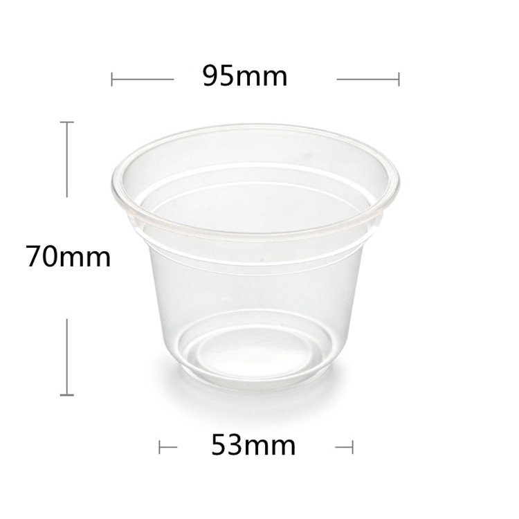 Mini taza de té con leche de 260 ml, material PP de grado alimenticio, sellable, calibre 95, ideal para bebidas frías o calientes