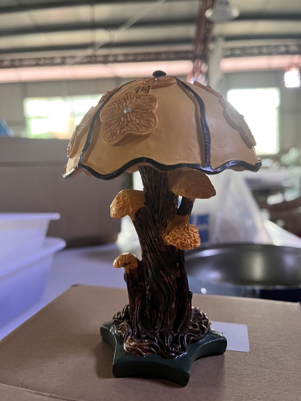 Transfronterizo nuevo colorido seta lámpara luminosa decoración hogar patio diseño decoración resina artesanía