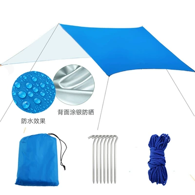 Silver-Coated Mat Cloth, Avtomobil yan çətirləri - silver-coated-blue-without-rod-300300cm