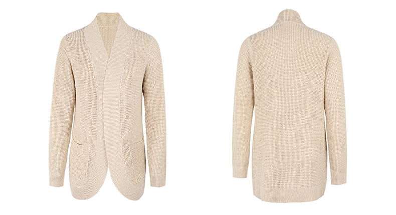hem curved pockets knitted cardigan nihaostyles clothing wholesale NSMMY90306