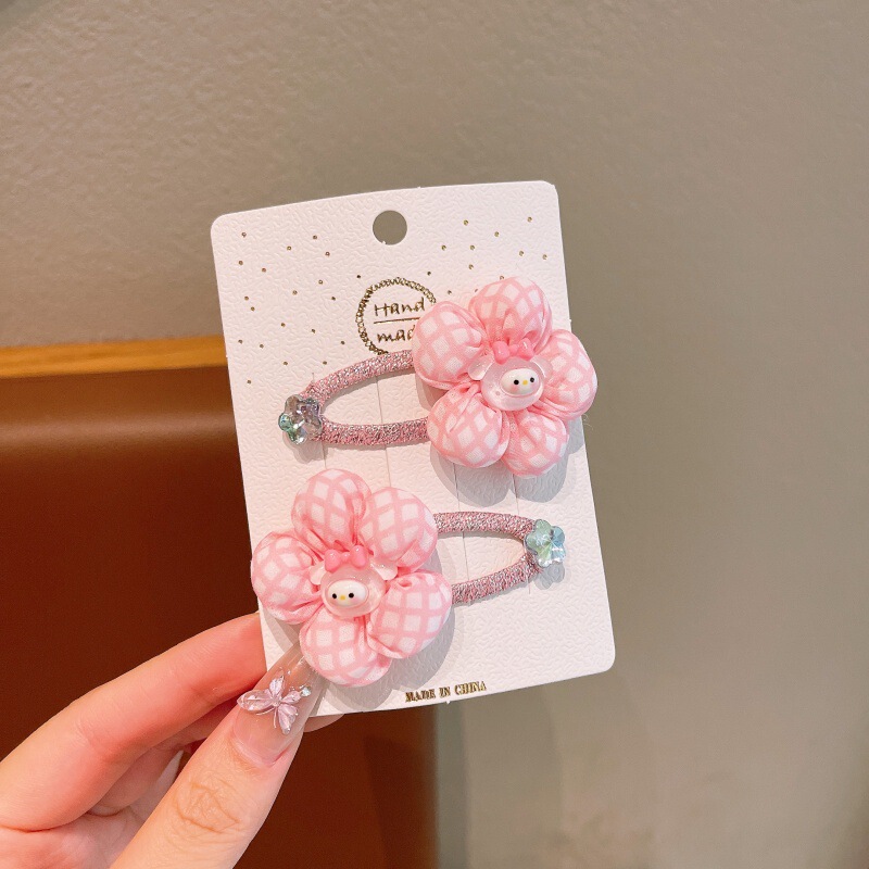 甜美彩色花朵儿童发夹女童公主前额刘海碎发夹宝宝发卡子头饰可爱|undefined