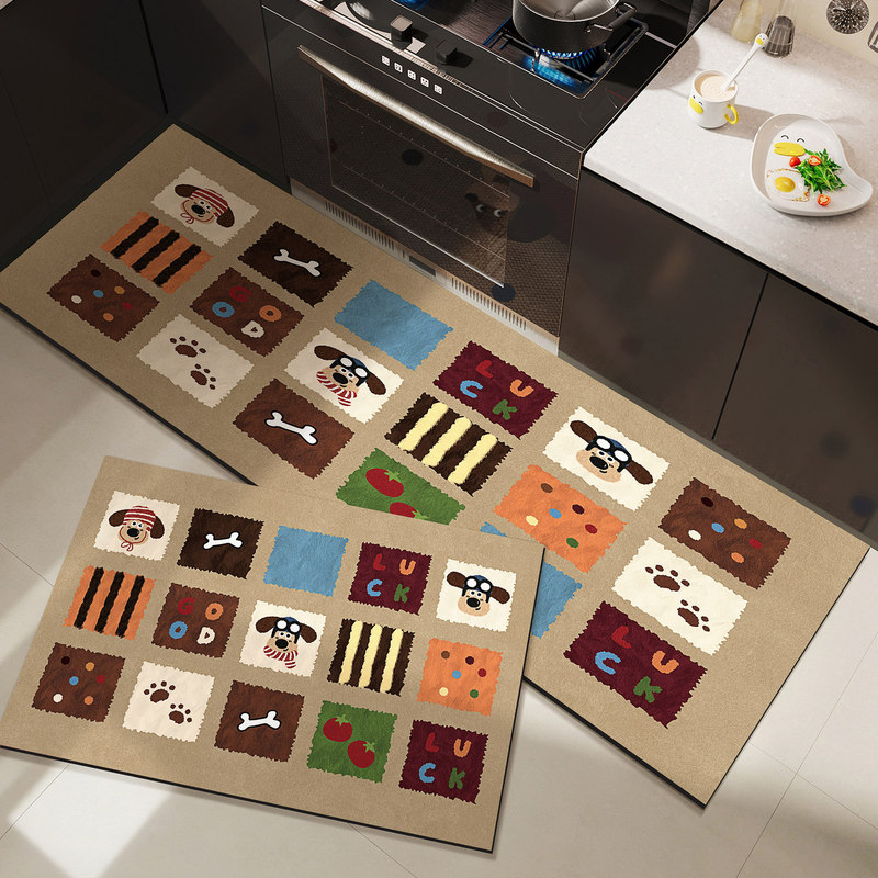Kitchen floor mat made of diatomaceous earth, non-slip, water-absorbent, oil-resistant, easy to clean, no need for washing, household dirt-resistant entrance door mat, long strip carpet