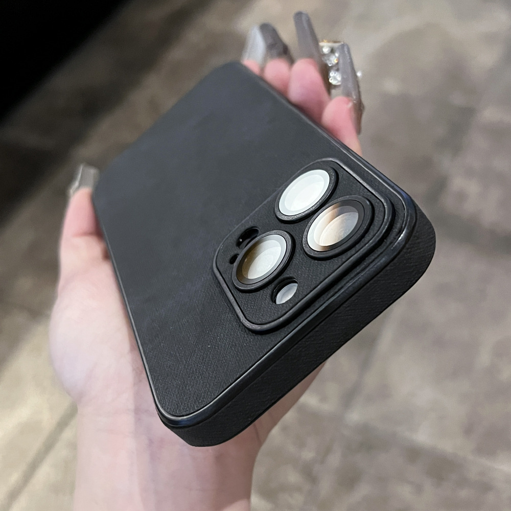 Película de lente de mezclilla de color sólido simple 15ProMax 13 funda para teléfono móvil para Apple 14 todo incluido 12 hombres y mujeres 15