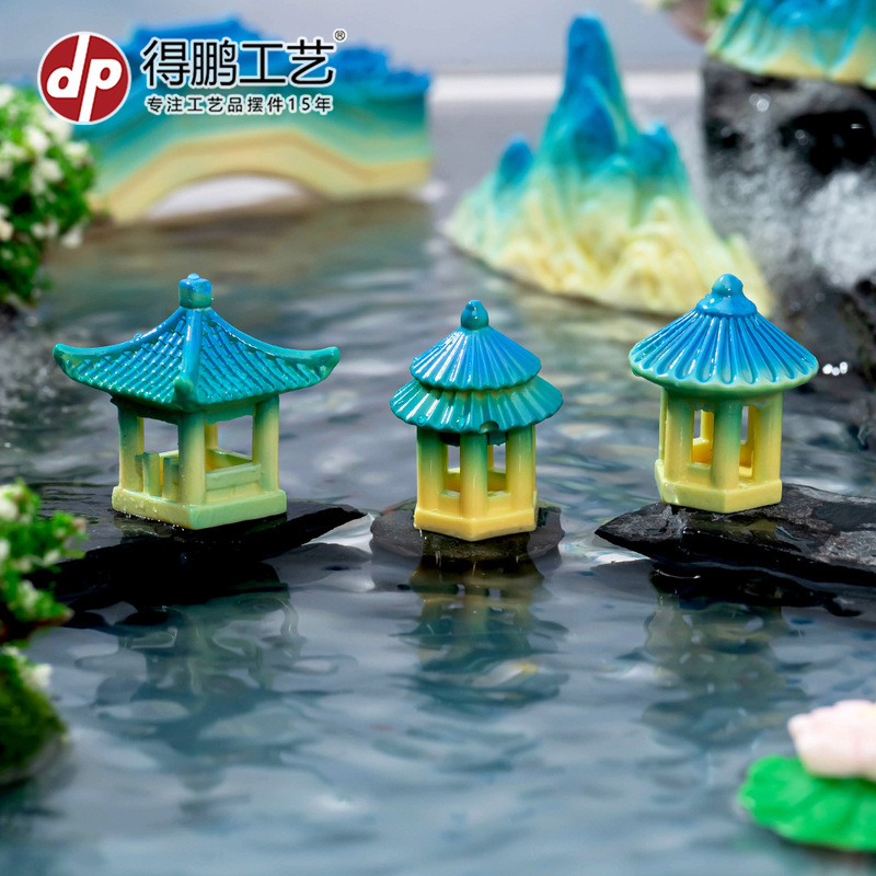 マイクロ風景中国風の岩庭園の小屋樹脂装飾品 diy 水槽ガーデニング造園岩装飾アクセサリー|undefined