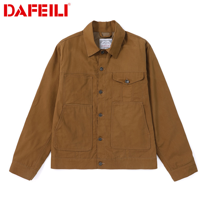 Western Series Yellowstone Same Style Cruiser Oil Wax Canvas Jacket Spring and Autum American Retro Work Jacket for Men