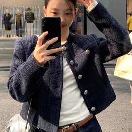 高级感小香风外套女秋2025春秋新款千金短款韩系修身显瘦名媛上衣