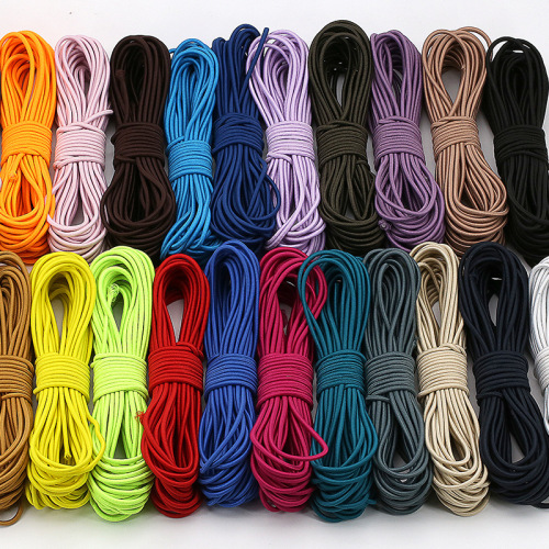 Elastic band colorful round elastic cord 2.5mm high elastic strap rubber band latex silk elastic cord