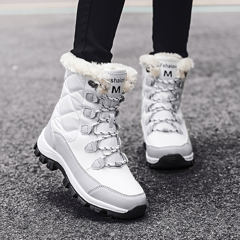 Botas de algodón de invierno para mujeres al aire libre más vello grueso calentamiento botas de nieve de comercio exterior zapatos de mujer de tamaño grande image 3