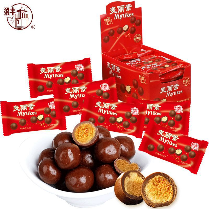 Liang Fengmai Lizu 25g * 24 bags of milk sandwich chocolate 600g cocoa butter chocolate balls