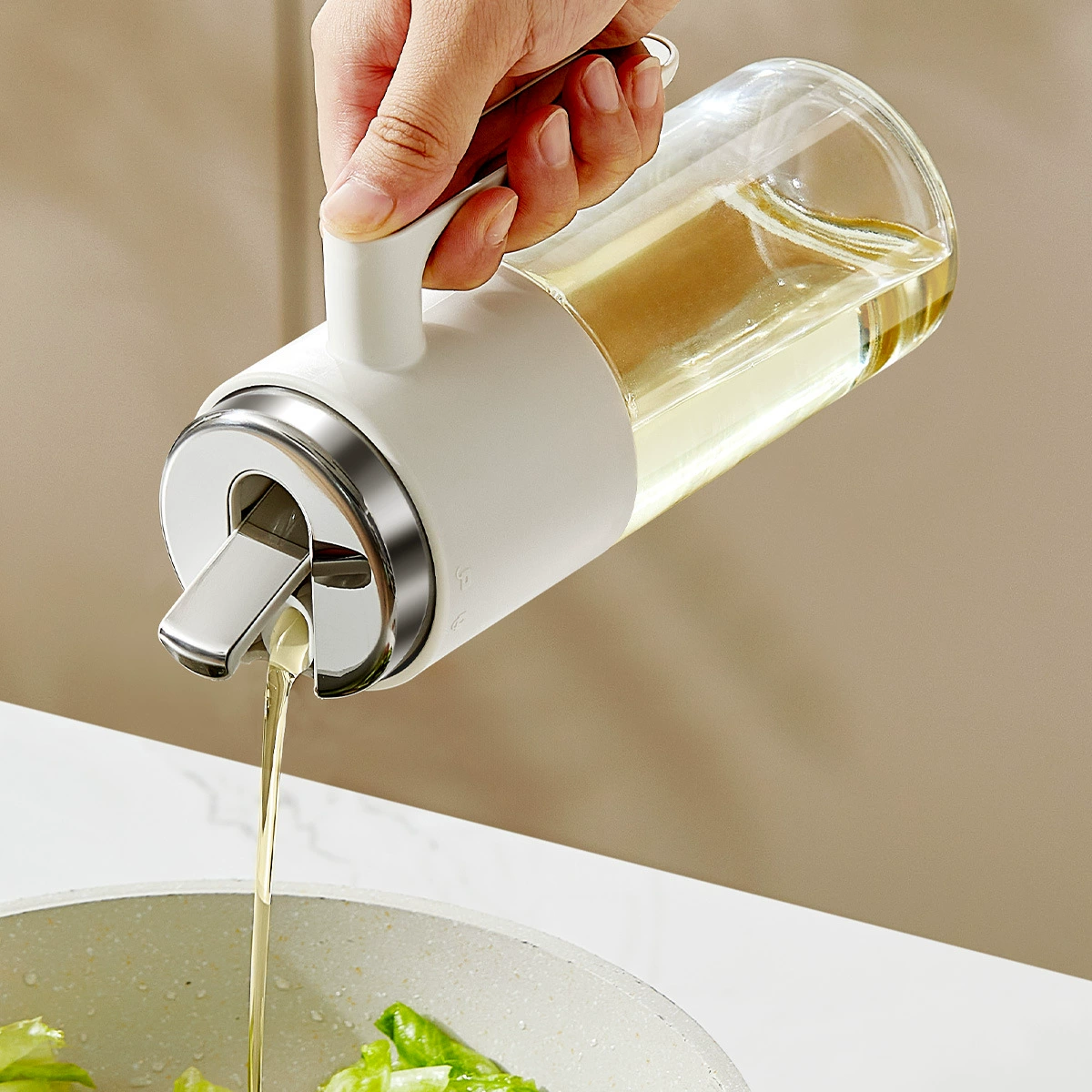 Нержавеющая сталь высококачественная кухонная бутылка масла стеклянный масляный горшок герметичный масляный горшок бутылка соевого масла уксусный горшок приправа набор домашнего использования