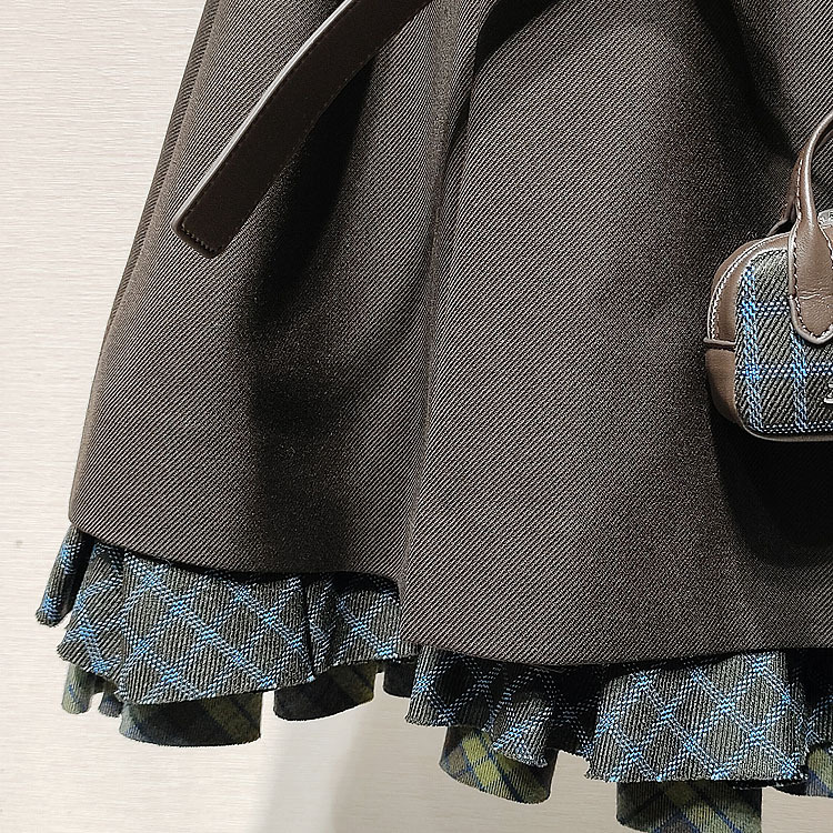 1件起批2025冬女装 XRJ7L03C方领腰带包包收腰无袖连衣裙S250823|undefined