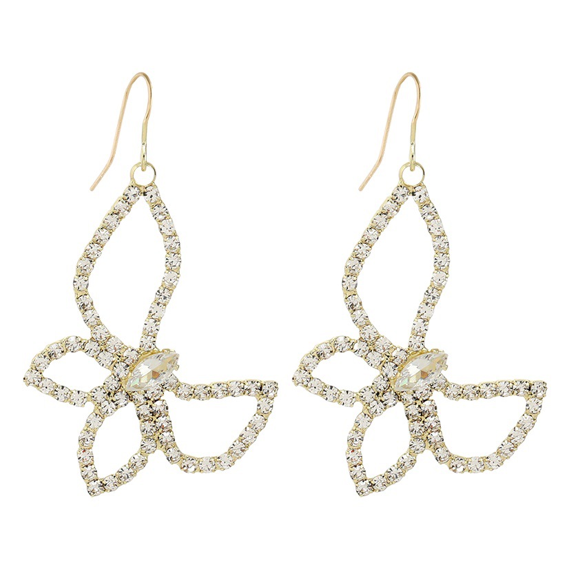 Super Fairy Butterfly rhinestone ZIRCON moda femenina Otoño e Invierno nicho diseño sentido estilo de hadas pendientes luz lujo temperamento joyería del oído