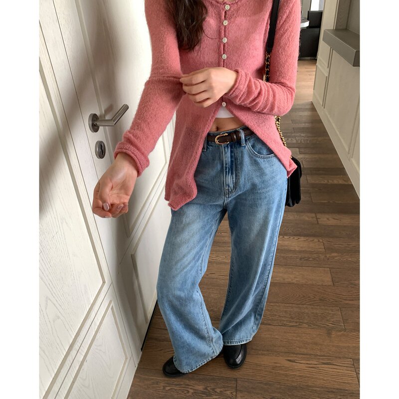 Vintage Washed High-Waisted Straight-Leg Jeans for Women, New Summer Loose Casual Floor-Length Wide-Leg Pants Vintage Washed High-Waisted Straight-Leg Jeans for Women, New Summer Loose Casual Floor-Length Wide-Leg Pants