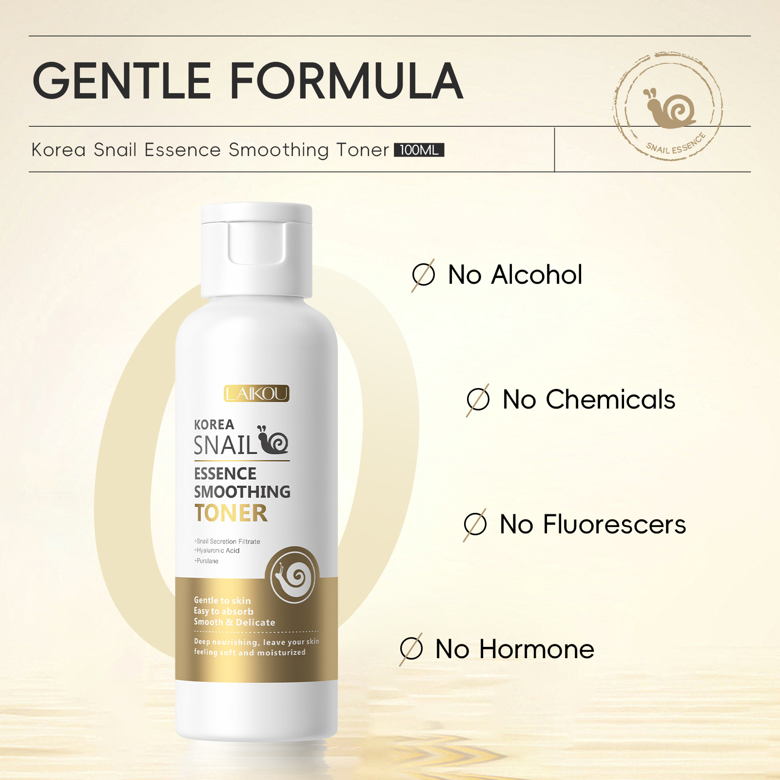 Cross-border LAIKOU Korean Snail Essence Toner 100ml Hydrating and Moisturizing Manufacturer in stock undefined