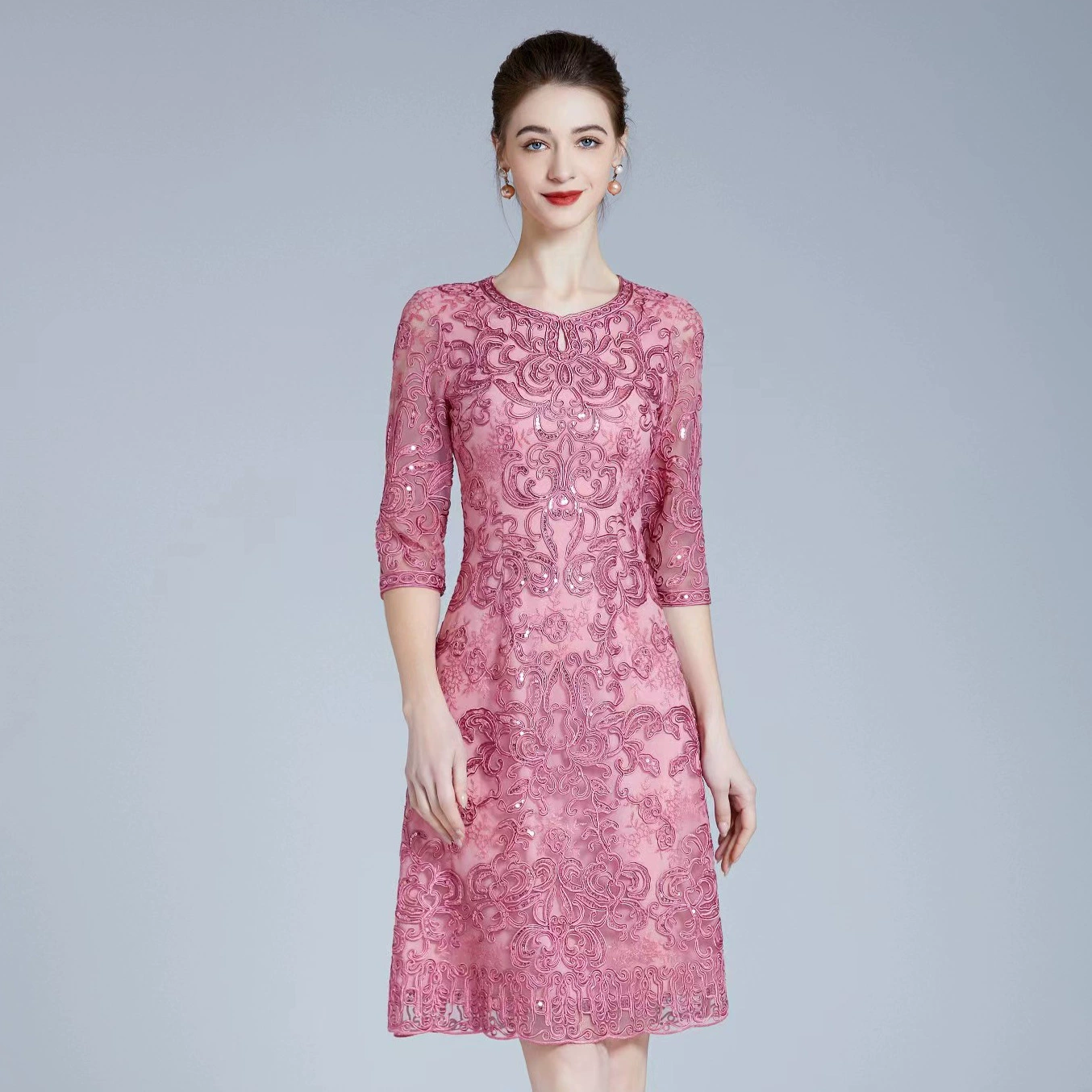 Tmall взрывчатка 2023 свадебный банкет Xi платье матери платье новая тяжелая промышленность сетка вышивка Xi юбка свекрови оптом