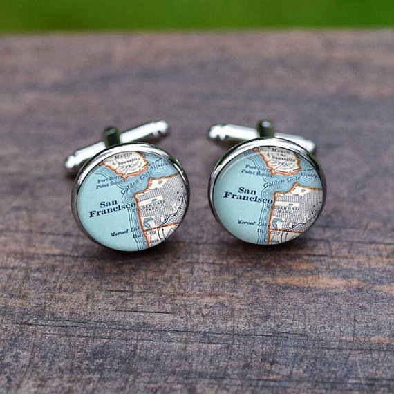 Simple Style Map Alloy Glass Plating Unisex Cufflinks 1 Pair display picture 6