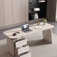 轻奢长方形极简书桌实木办公电脑桌写字台组合老板桌卧室简约现代