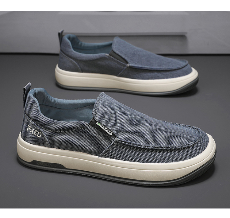 Men's shoes breathable old Beijing cloth shoes casual men's canvas shoes lazy one pedal soft-soled work shoes_voghion.com