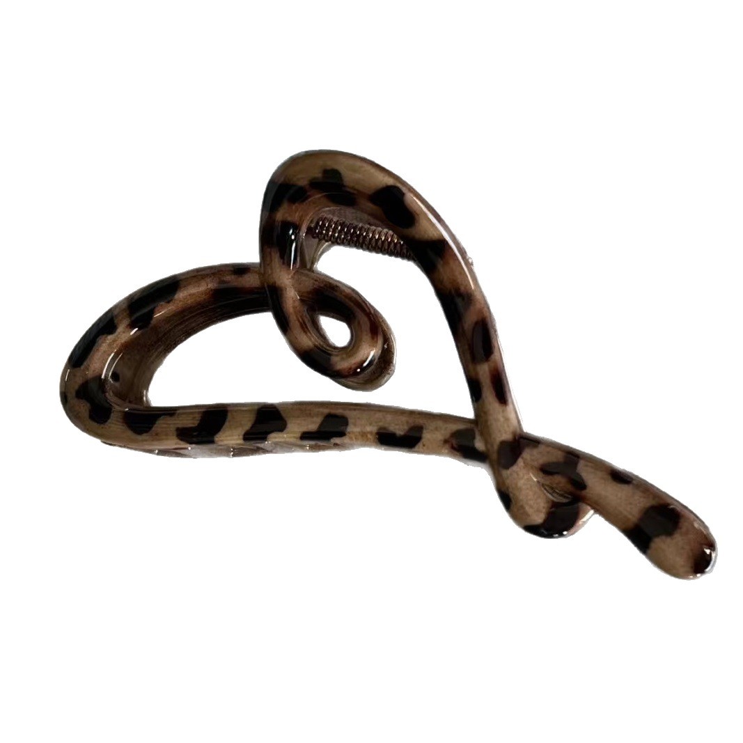 Pinza de pelo corazón con lazo elegante estilo coreano mujer_voghion.com