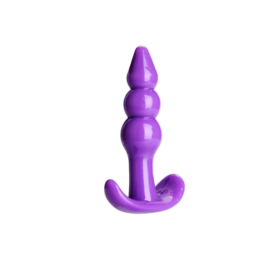 Mini TPE Anal Plug Set with Beaded Design, Pink and Black Options — detail image 15