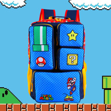 可爱卡通马里奥双肩背包超级玛丽大容量学生书包户外旅行儿童背包