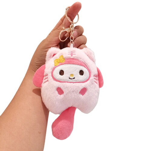 Cute internet celebrity plush keychain bag pendant Kuro doll pendant cartoon Japanese cat doll pendant
