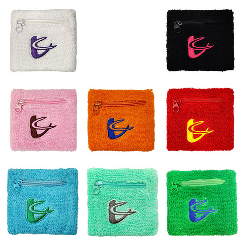 Wholesale zipper pocket storage cotton sweat-absorbent breathable sports cycling basketball fitness wristband