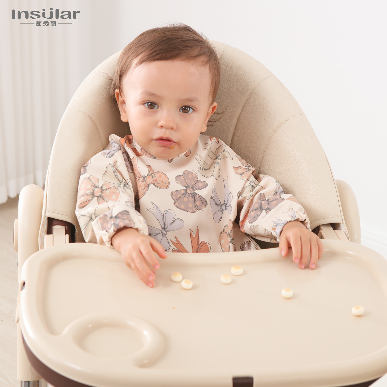 Los niños daneses overall impermeable inversa vestir babero bebé overall bebé comiendo mono bebé babero