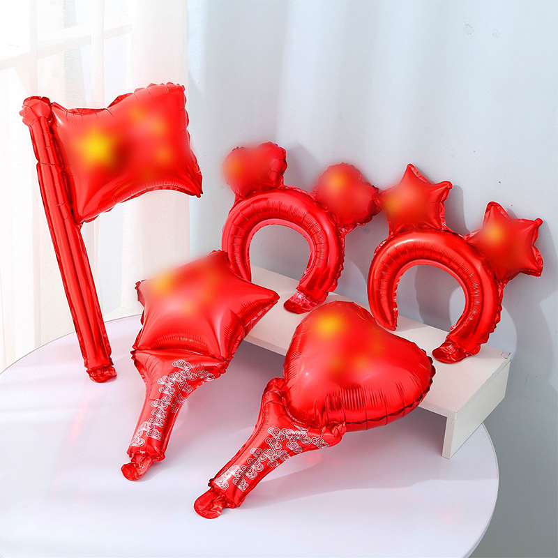 New wholesale National Day decoration aluminum foil balloons for schools, shopping malls, event supplies, wrist bands, National Day balloons