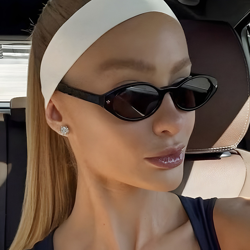 星星简约椭圆太阳镜2025新款时尚墨镜防紫外线防晒遮阳太阳眼镜女|undefined