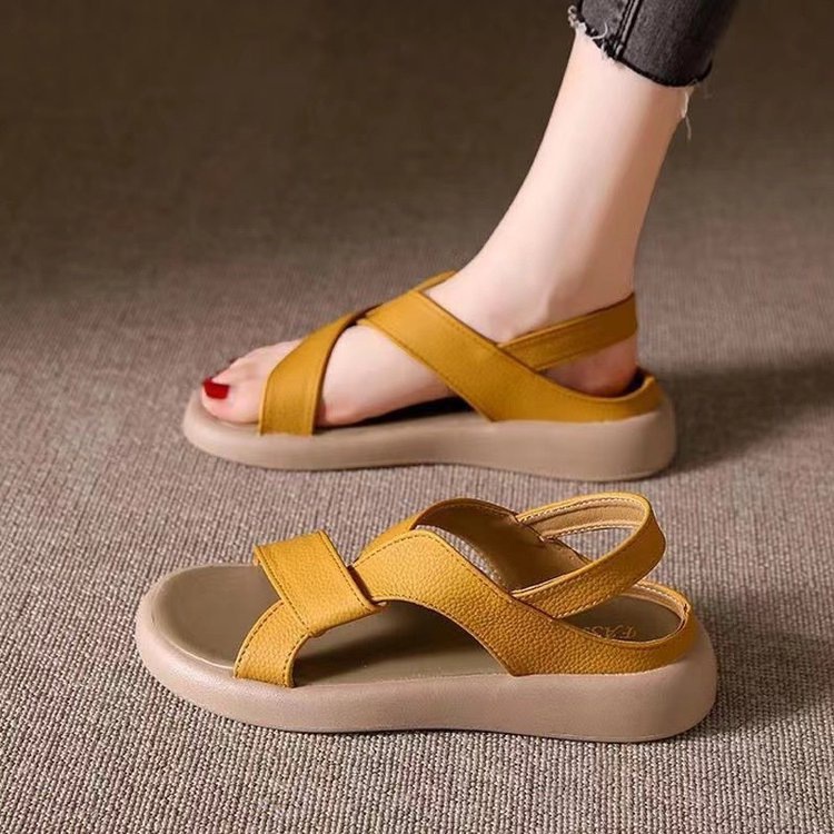 Sandalias de mujer con suela suave y gruesa 2026 verano nueva moda versátil viajes de playa de playa zapatos romanos