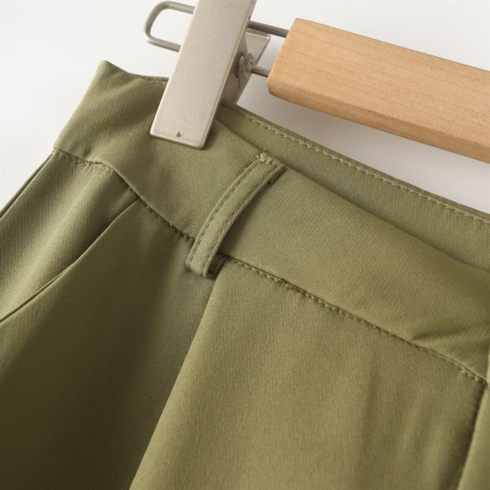 GraceChic Cross-Border Source PB&ZA Women's Clothing 2024 Autumn Winter New Solid Color Commuter Suit Set Casual Wide-Leg Pants_voghion.com