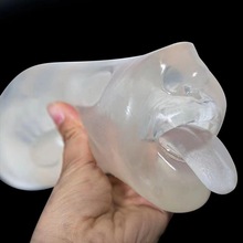 透明水晶口交舌舔名器自慰器男用飞机杯熟女倒膜成人情趣用品