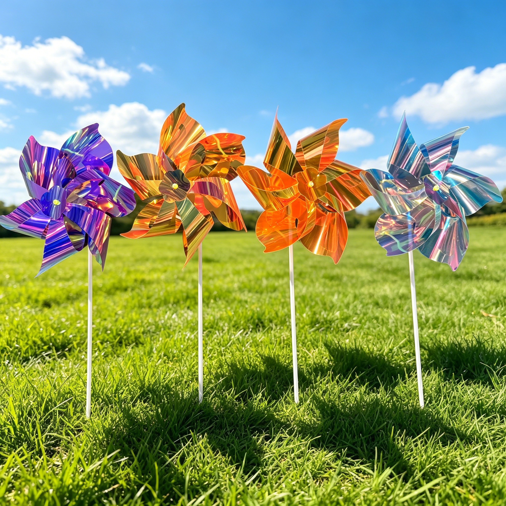Laser Hexagonal Colorful Windmill Children's Handheld Toy Windmill Festival Park Decoration Prop Windmill Manufacturer Wholesale