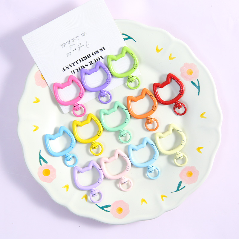 【mixed colors, randomly shipped】cat head spring buckle