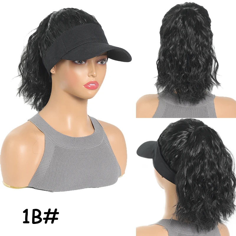 Damespruik met open bovenkant, baseballpet, hoge paardenstaart en cornrows, permanent, modieuze pruik met capuchon voor een realistische look_voghion.com