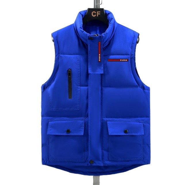 Chaleco con estampado geométrico para hombre - Chaqueta sin mangas Paris Street | Prenda exterior táctica cálida de invierno con bandas reflectantes_voghion.com