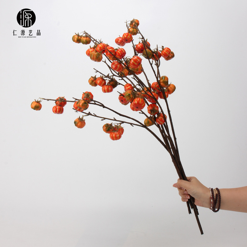 Factory Direct Sales Small Pumpkin Autumn and Winter Fruit Spring Festival Christmas Pumpkin Artificial Fruit Home Photography Props Floral Art