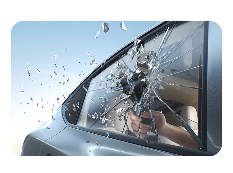 Baseus safety hammer car window breaker with cutter, four-in-one tungsten steel multifunctional life-saving hammer