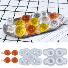 得意洋洋diy新品四连小鱼冰格创意冰块硅胶模具带盖威士忌制冰盒