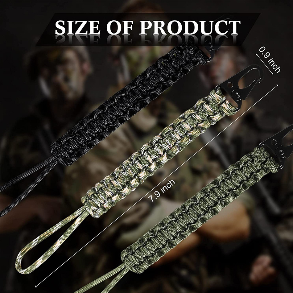 Amazon Venta caliente tejida a mano 7-Core montañismo cordón titular de la tarjeta universal águila boca cordón equipo al aire libre