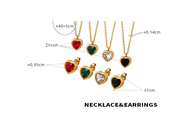 Retro Heart Shape Titanium Steel Pendant Necklace Zircon Stainless Steel Necklaces display picture 1